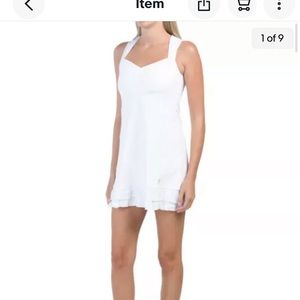 SOFIBELLA Upf 50 White Tennis Dress lace details Size XS NEW WITH TAGS